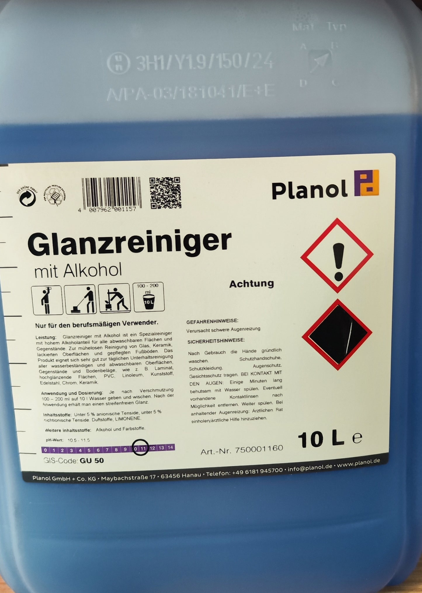 Glanzreiniger mit Alkohol